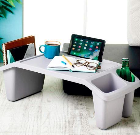 Laptop Tray, Bed Table, Portable Standing Desk for Bed, Sofa, Laptop Stand, Bed Tray, Breakfast, Coffee Tray, Notebook Stand, Reading, Eating, Drawing, Working for Adults and (Grey) 5