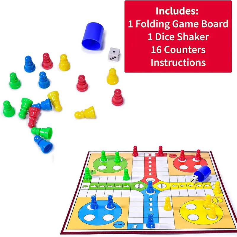 Ludo Game, Traditional Ludo Board Game, Folding Ludo Game Christmas Gift 4