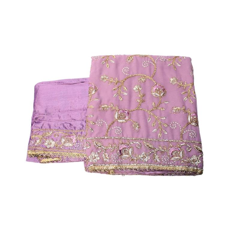 BS-UNST-202 - Unstitched Embroidered Chiffon Stone Work Suit 2