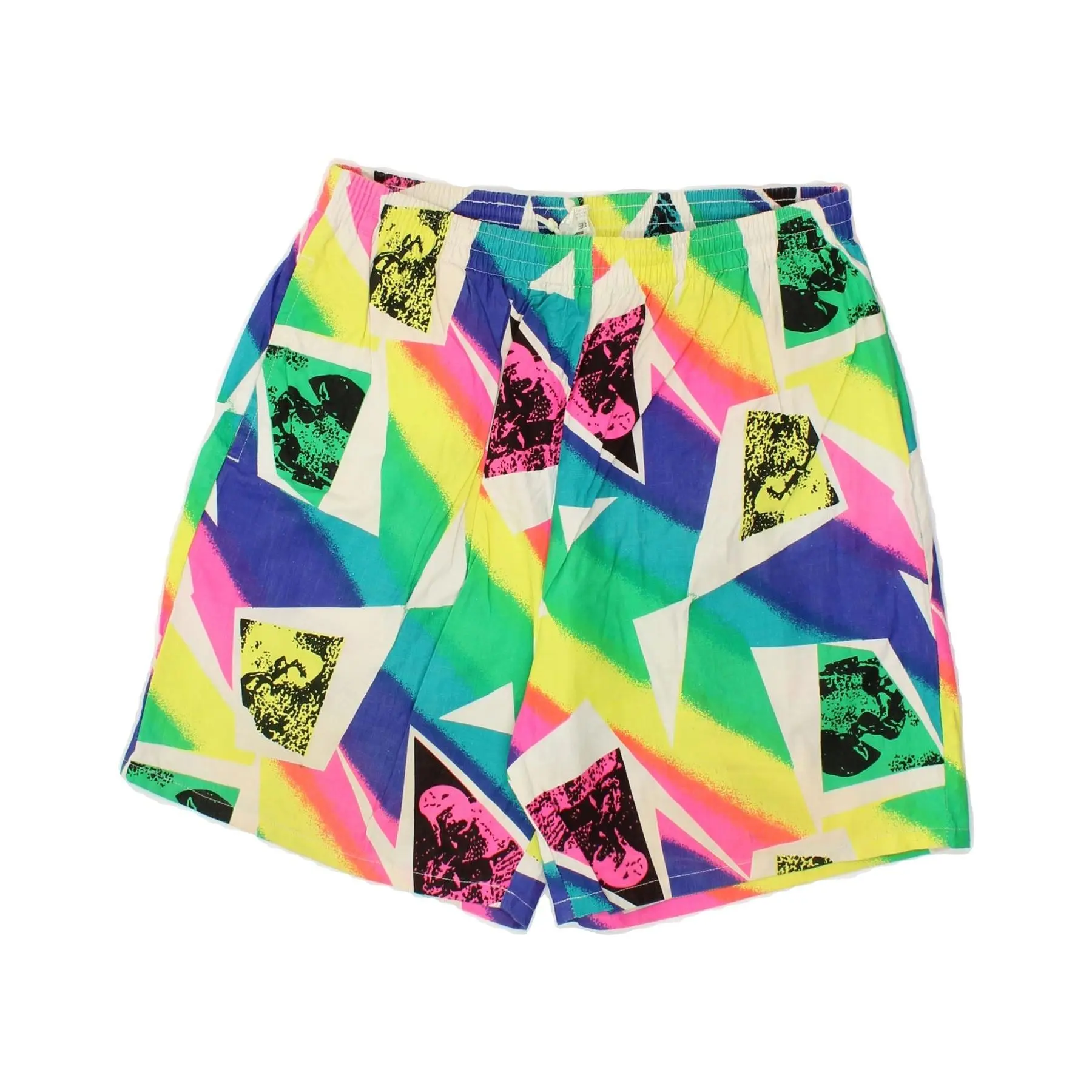 Pre-Owned VINTAGE Mens Swimming Shorts Medium  Multicoloured Patchwork Cotton