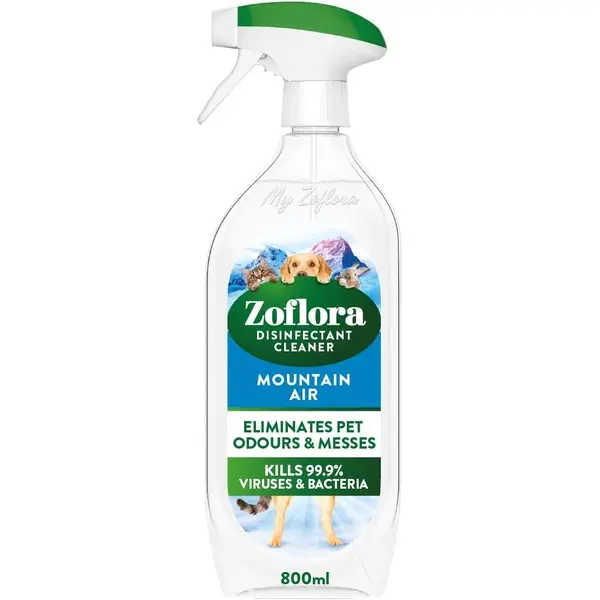 Zoflora Mountain Air Multipurpose Disinfectant Trigger Spray, 1 x 800ml, Antibacterial Multi-Surface Cleaner, Pet-Safe, Kills 99.9% of Bacteria & Viruses