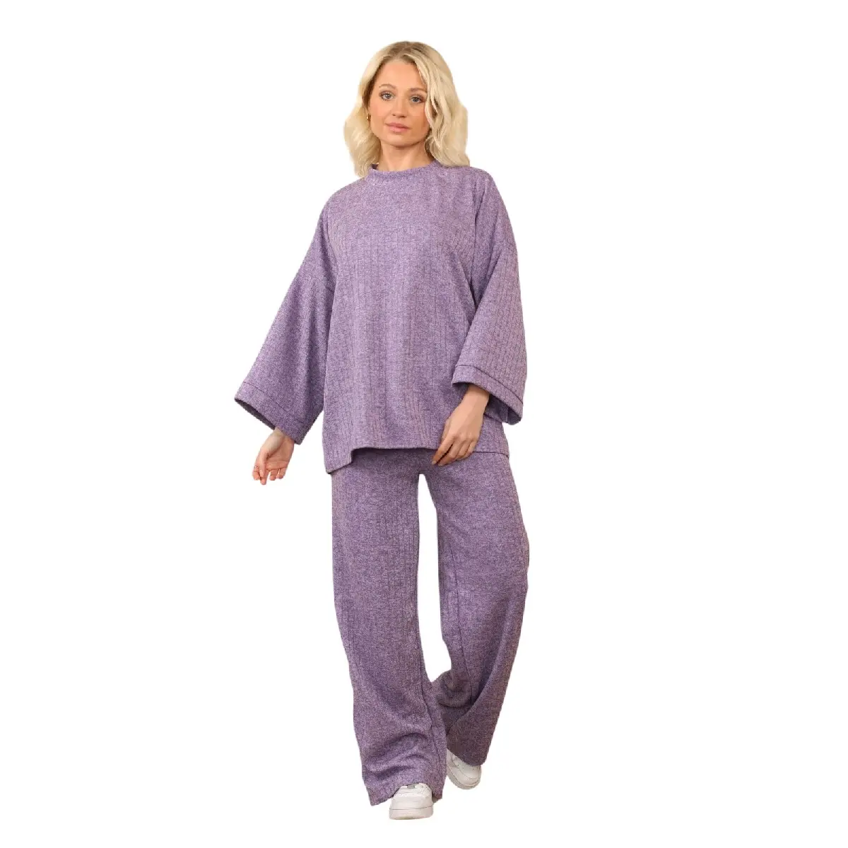 Woman's Ribbed winter Materials Loungewear 2Pcs Set Modest wear one size fit for  Womenswear size  6 to 12 Comfortable Homewear
