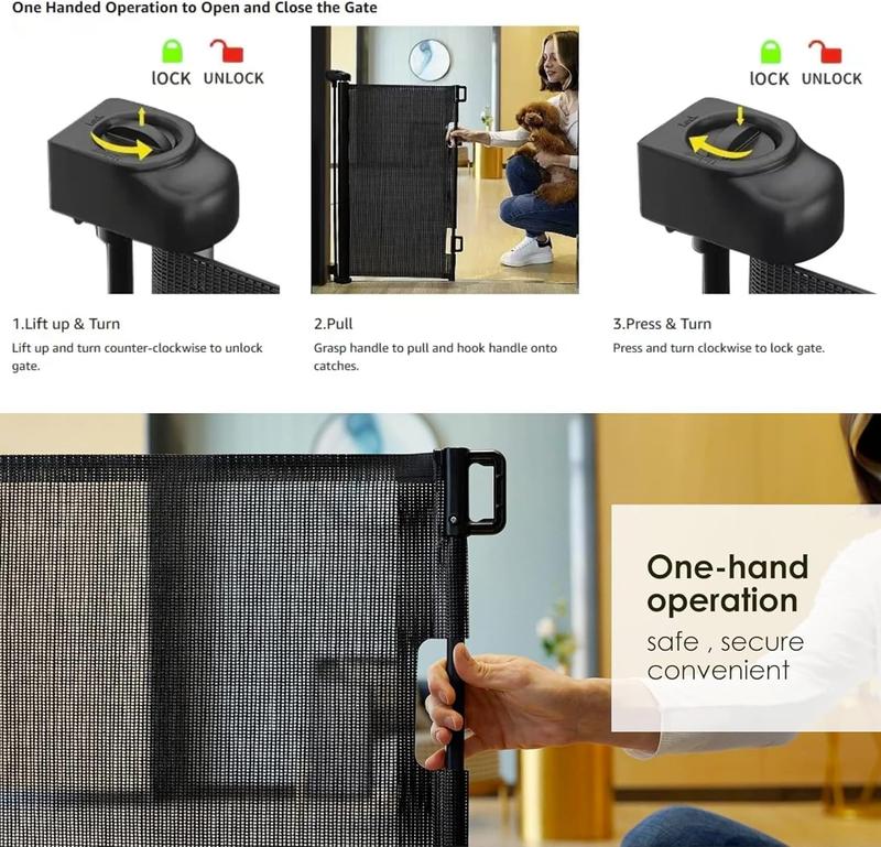 Sterzeal Retractable Stair Gates for Baby and Pet - Safety Gates for Indoor/Outdoor Use, Stairs, Hallways, and Doorways 7