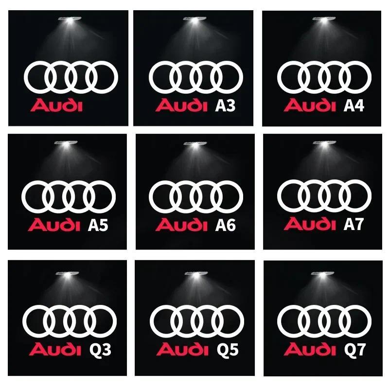 2pcs Car Door LED Welcome Light for Audi A1 A3 A4 A5 A6 A7 A8 Q3 Q5 Q7 Q8 Laser Projector Logo Decor Lamp Auto Accessories 4