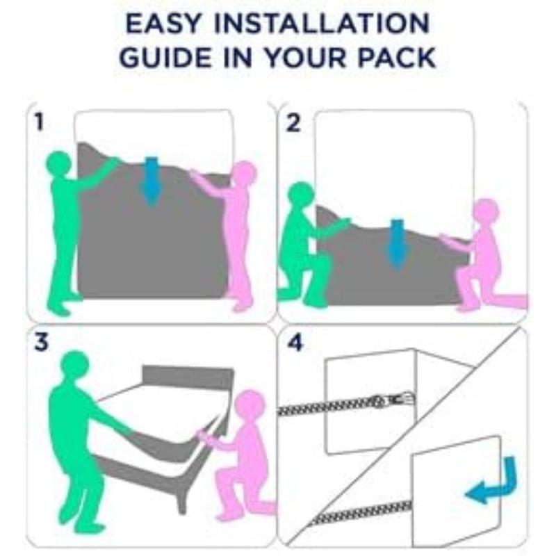 Zipped Mattress Protector Encasement Anti Bed Bug Mattress Cover All Sizes Breathable Washable 8