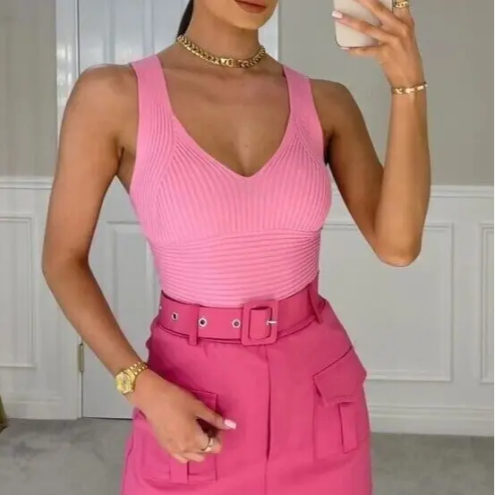 New Women's High Waisted Cargo Skort Summer Short Belted And Pockets Viral Skirt Cotton Casual 2