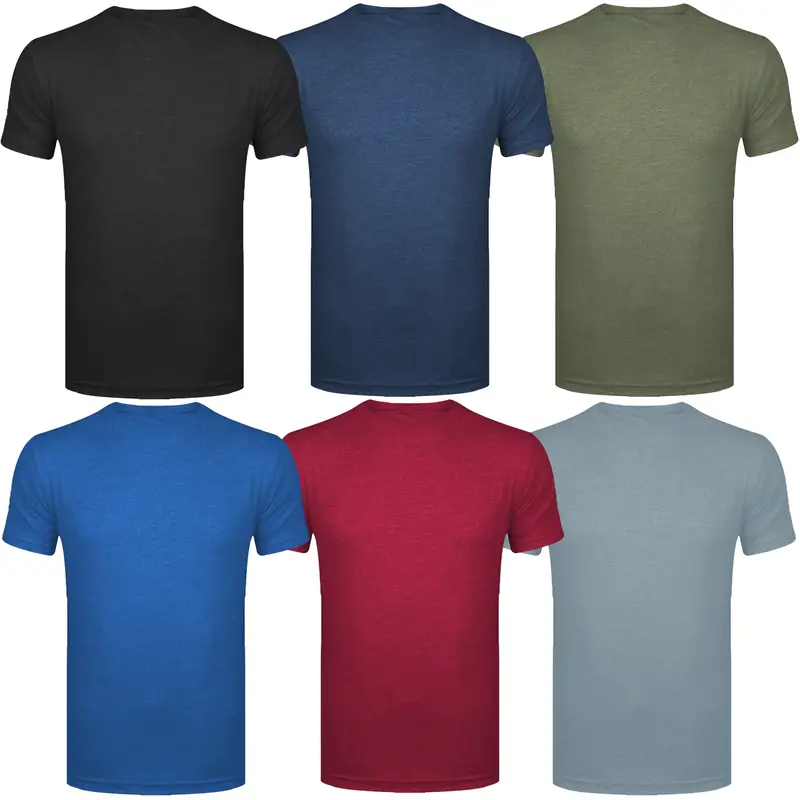 6 PACK Mens T-Shirt Textured Cotton Plain Short Sleeve Tee Top Big Size Holiday Multipack Set S-4XL 0