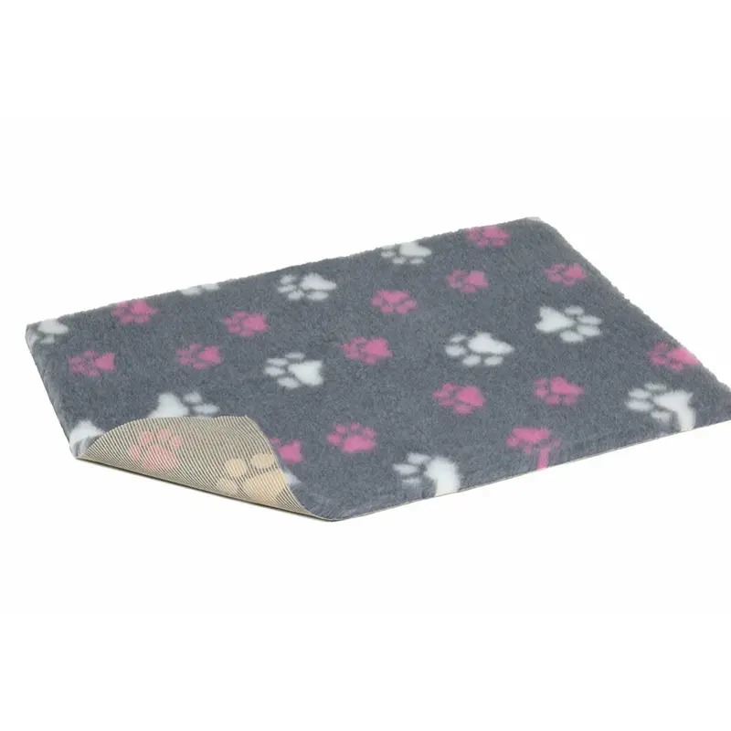 Pet Life - Vet Bed - Charcoal with Blue and White Paws 2