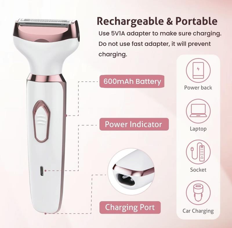 4 In 1 Electric Rechargeable Hair Removal Device, 1 Set Nose Eyebrow Face Razor For Gift, Wet & Dry Private Area Trimmer For Winter Gift, Electric Hair Removal Device For Women, Halloween, Christmas, Gadgets flawless  eyebrow 3
