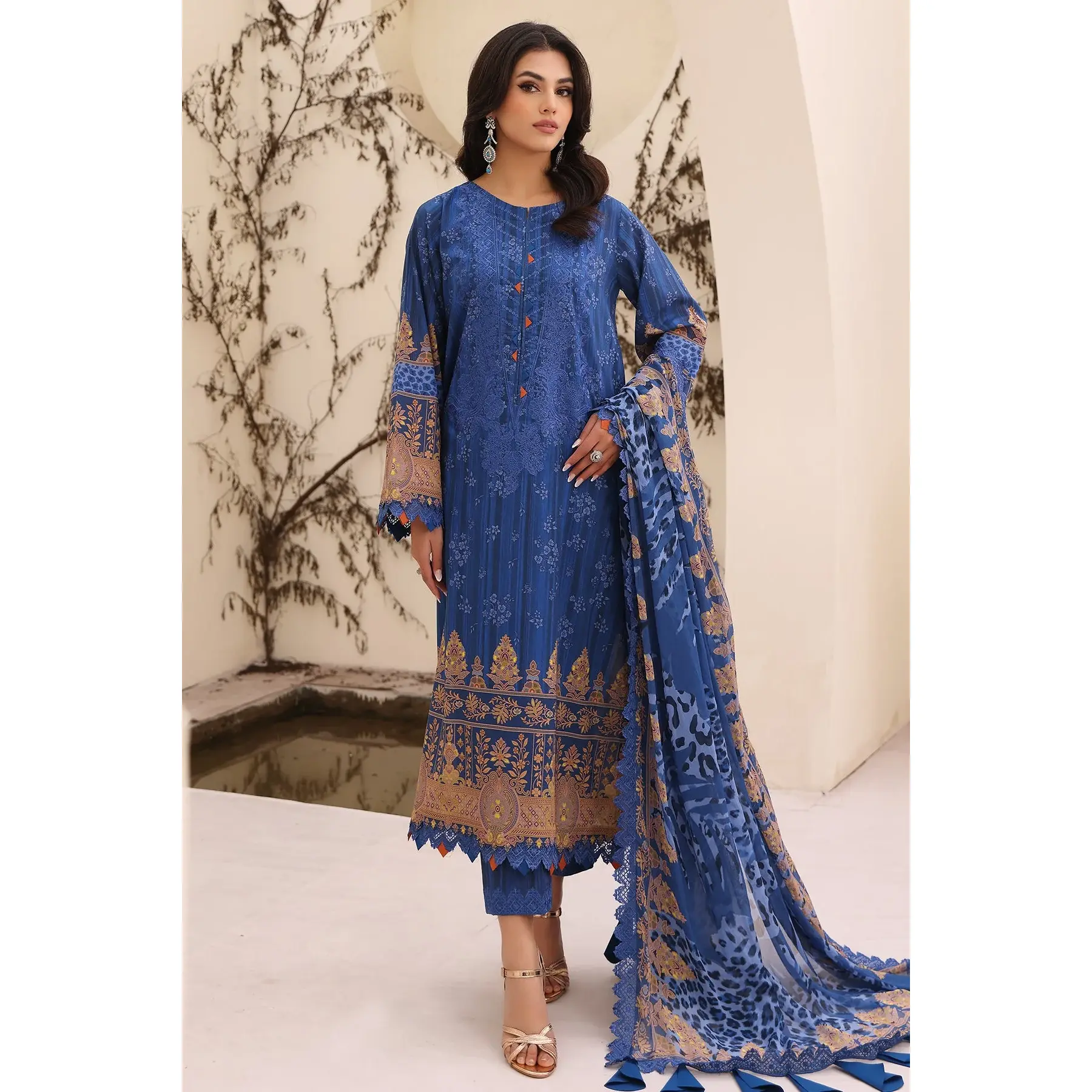CN4-05 - Fully Stitched 3PC - NARANJI Printed & Embroidered Lawn Collection by Charizma