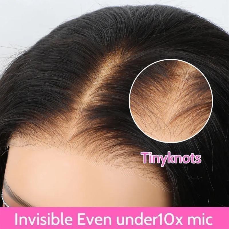 【2025】Bleached Knots Wear Go Glueless Wig  Straight 4x4 Lace Wig Pre Cut Preplucked Human Wigs 4
