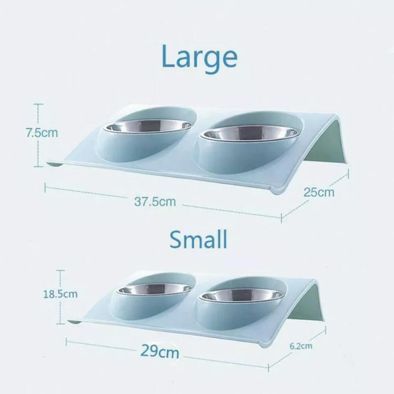 Dog Bowl Cat Bowl Reside Double Pet Feeder Anti Sickness Bowl for Food and Water 8