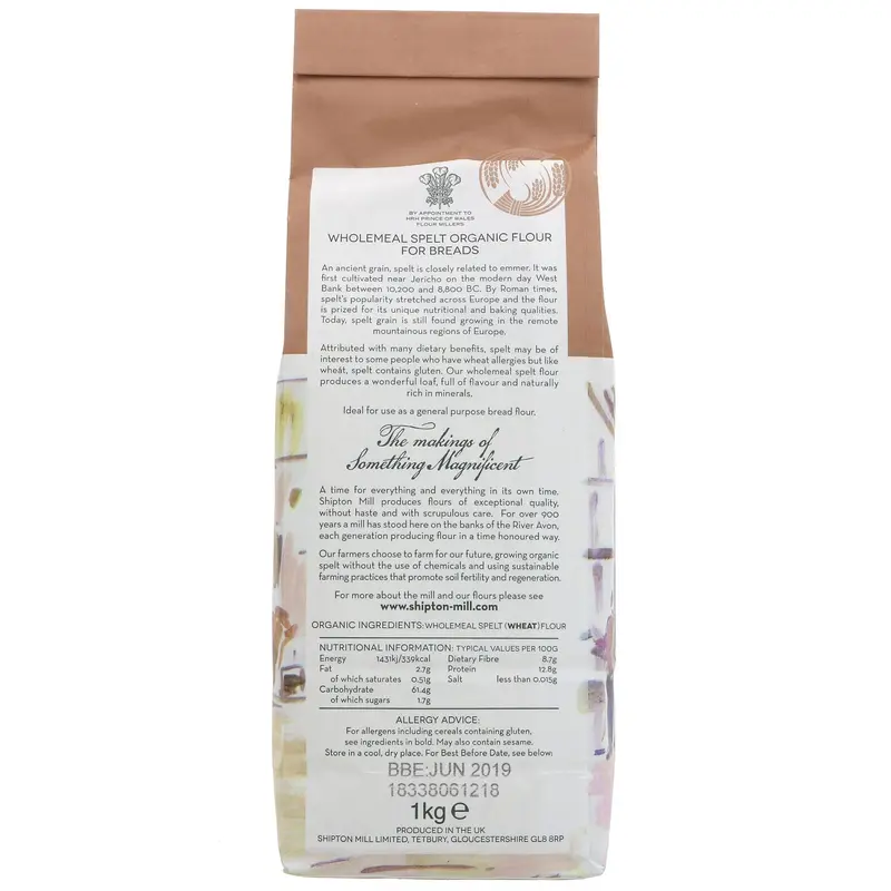 Shipton Mill | Spelt Flour - Wholemeal, Org | 1kg 1