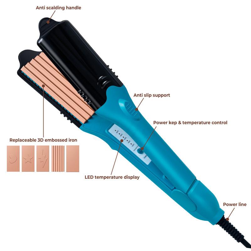 Product Introduction of 3D hair imprinting  3D Hair Press Iron Hair Straightener Electric Straightening Curling Imprinting 3D Hair Crimper Comfort Curler 19