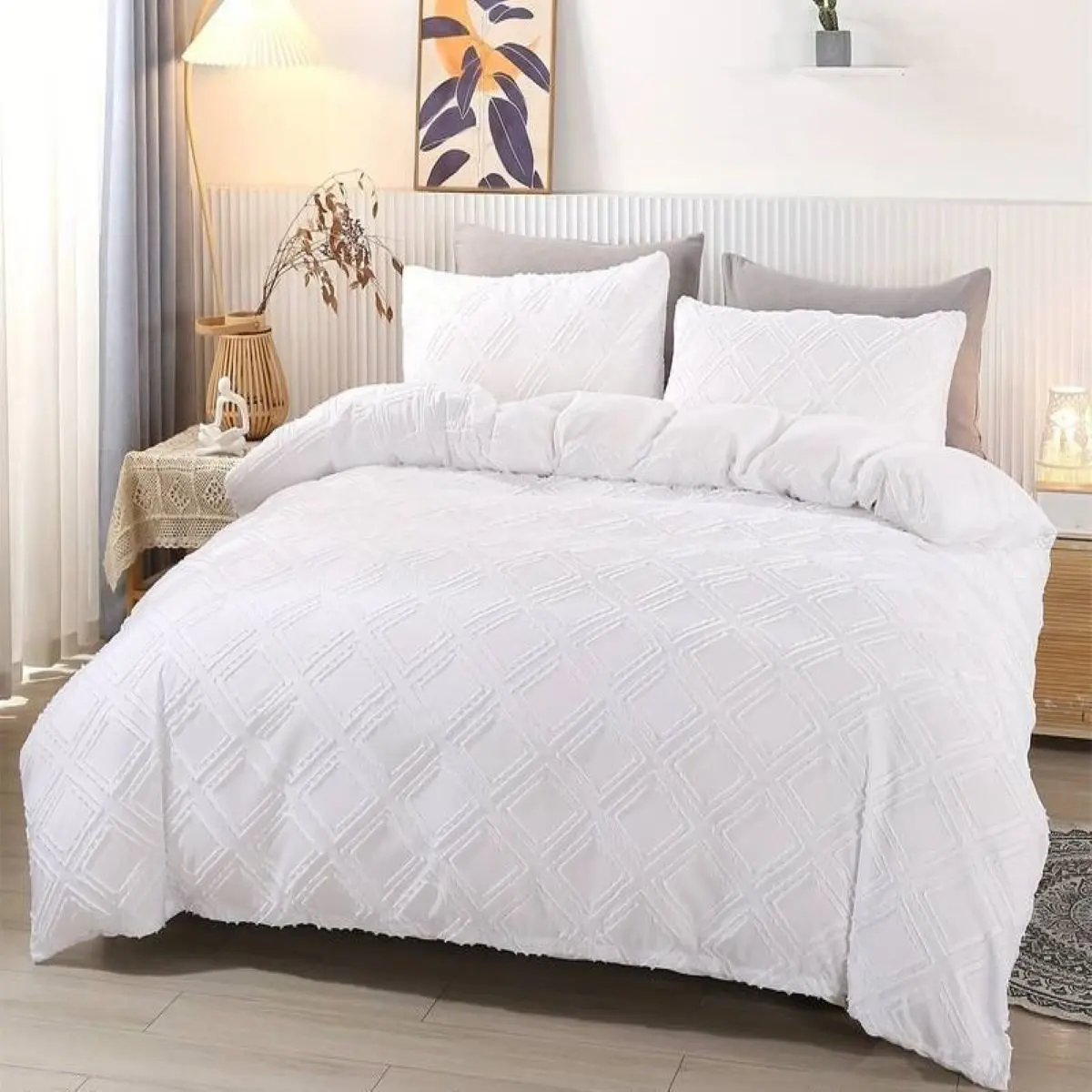 White Ultimate Luxury Duvet Cover Set 3 piece Set