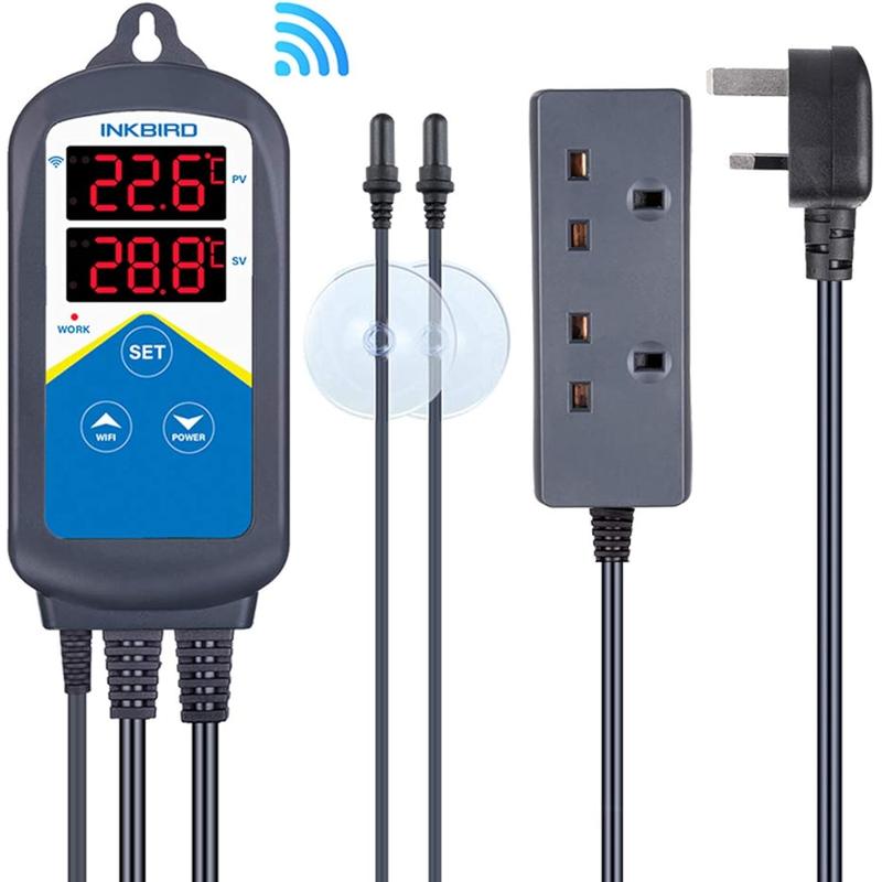 NEW InkbirITC-306A-WiFi Aquarium Temperature Controller Aquarium Thermostats Fish ter thermostat with ual ting Socket for Marine Tank Fish Shrimp Tortoise（No Timer） 1