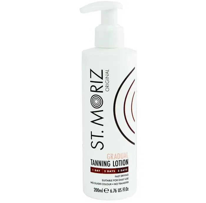 St Moriz Original Gradual Tanning Lotion | Hydrating Gradual Tanning Moisturiser with Fake Tan | Light to Dark | Vegan | 200ml