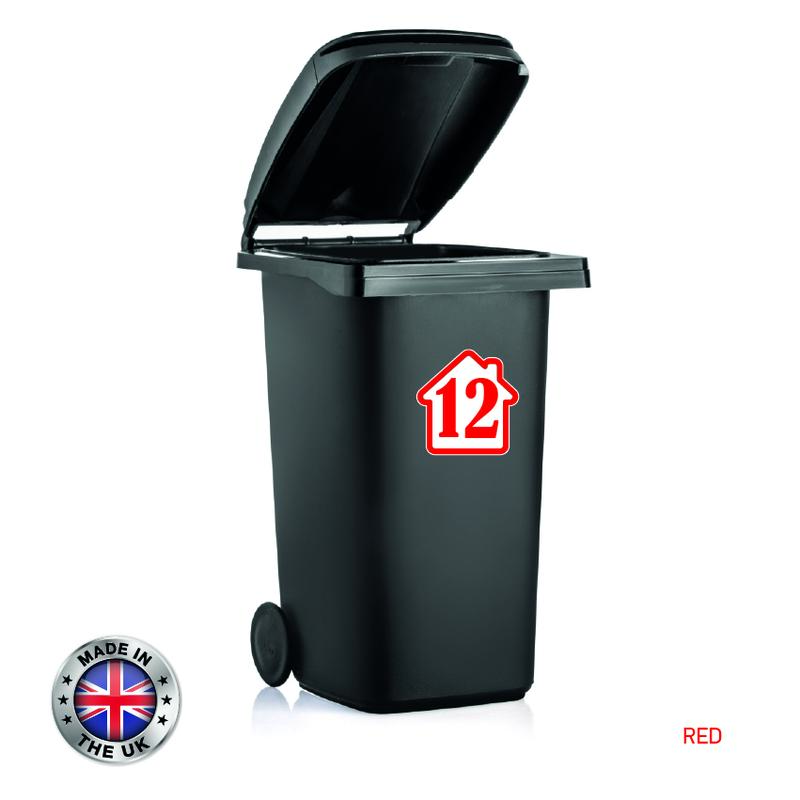 BIN02 Wheelie Bin Number sticker Rubbish Garbage Custom Rectangular Stickers  4 x 150mm x 150m Choose from 8 colours and choose your number waterproof laminated bin caravan house numbers Decor Decorative Set 7