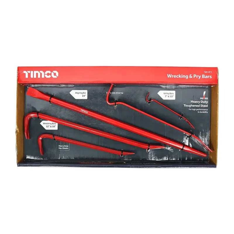 Timco - Wrecking & Pry Bar Set (Size 5pcs - 5 Pieces) 1
