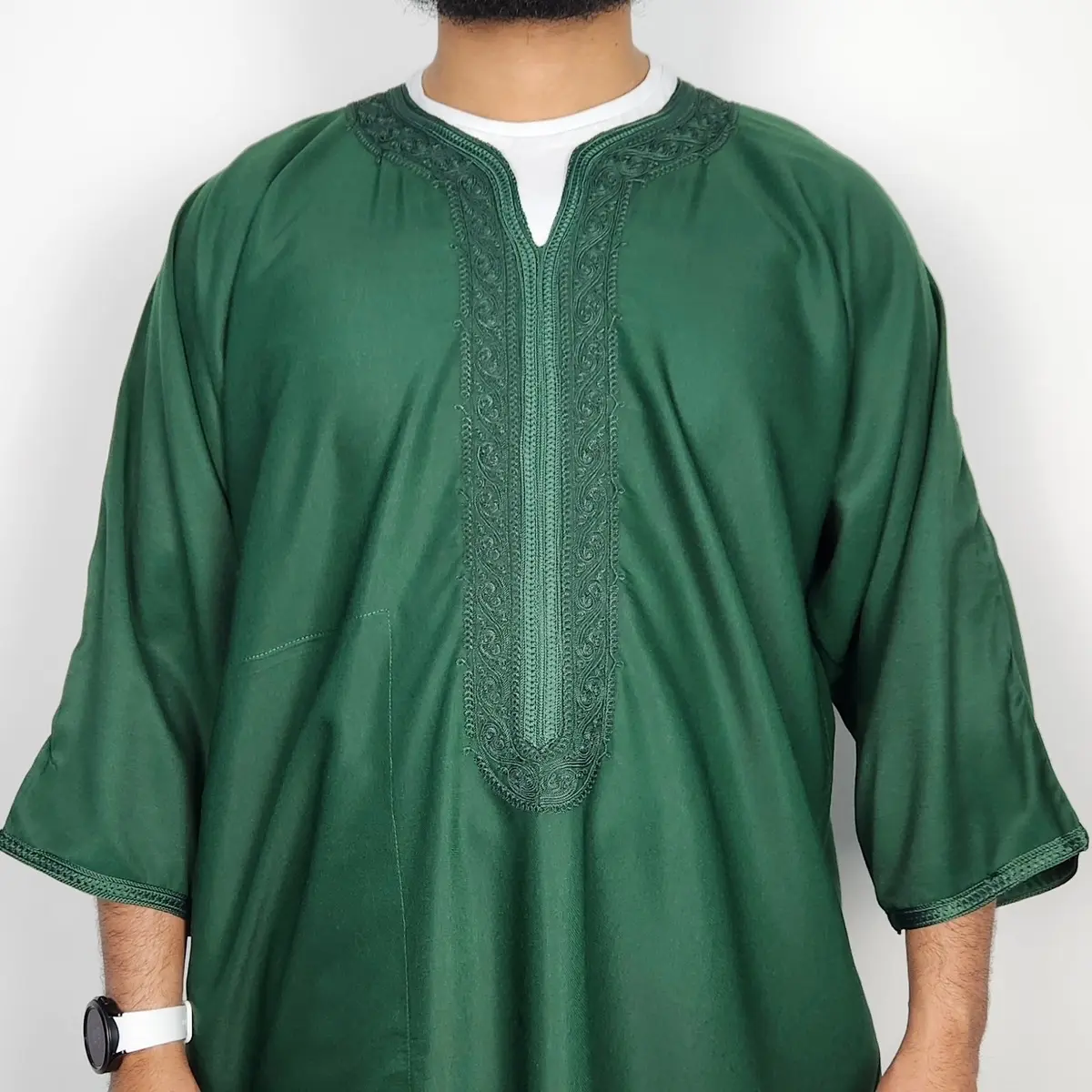 Premium Moroccan Thobe | “Emerald” Gandoura