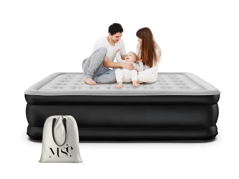Air Bed with Integrated Pillow & Built-In Electric Pump - Inflatable Mattress for Camping and Travel blow  mattress air  bed 0