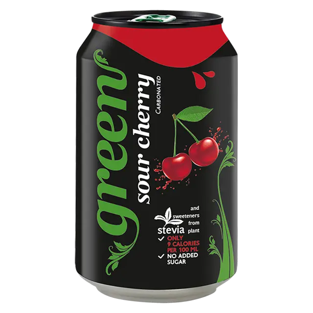 GREEN SPARKLING SOUR CHERRY CANS 330ML (24 PACK)