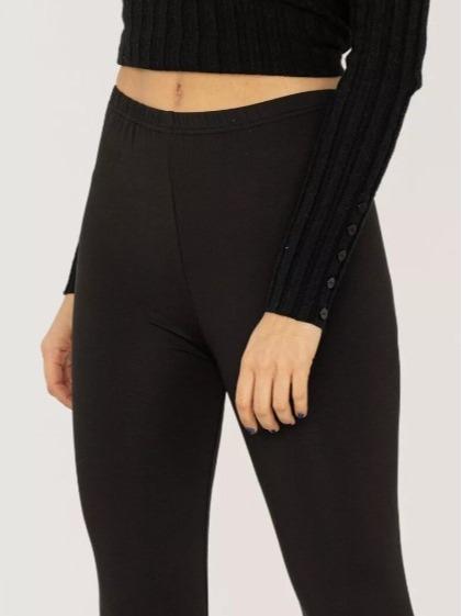 Wide Black Stretchy Viscose Lycra Leggings for Women with Elasticated Waist - S/M to XXL - Womenswear, Casual 2