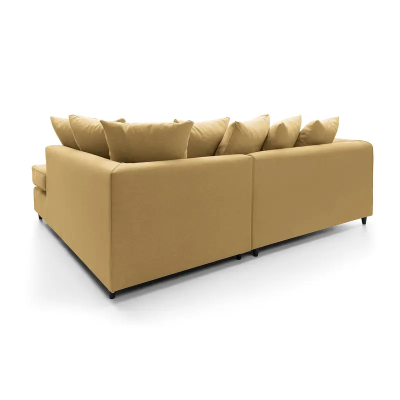 Darcy Corner Sofa Right Facing in Mustard Linen Fabric 5