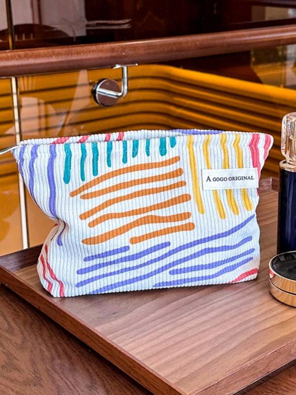 Large Capacity Zebra Patterned Cosmetic Bag for Women, Portable Makeup Purse with Zipper Storage Pouch and Organizer for Travel, Gifts, and Coins black lightweight bags toiletry 1