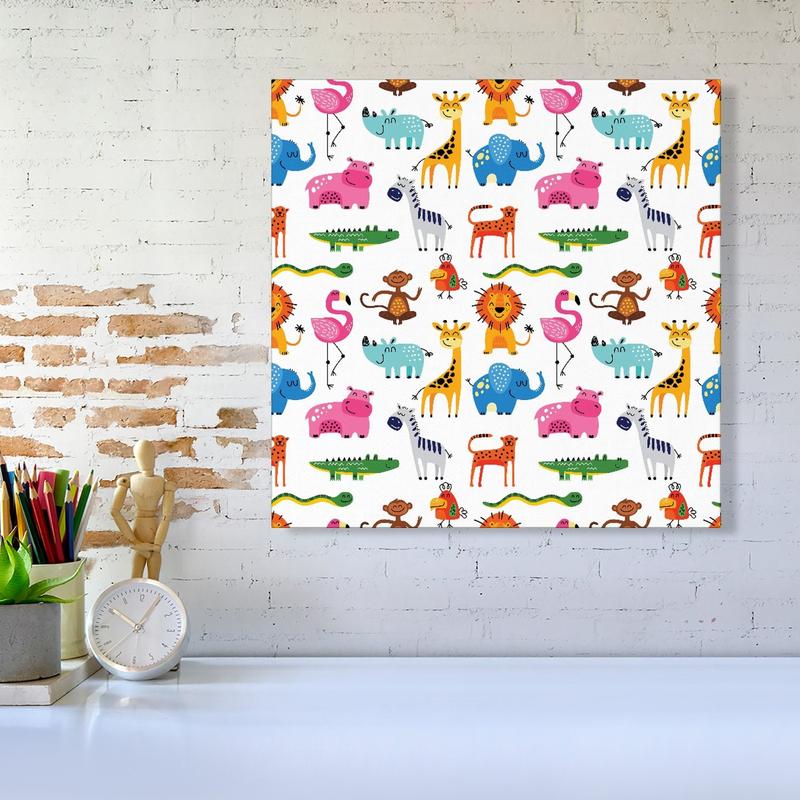 Hand Drawn Cartoon Animals Canvas 1