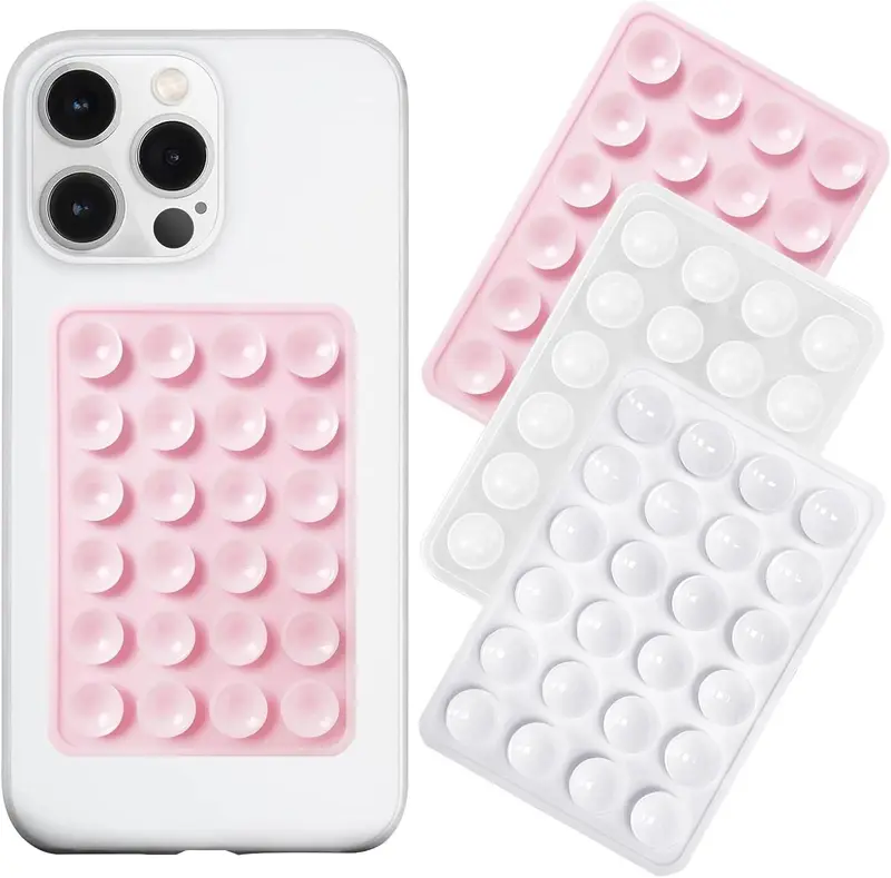 Silicone Suction Phone Case Mount 3 Pack - Strong Grip Holder for Selfies and Videos - Smartphone, Stand Pad Stick 0
