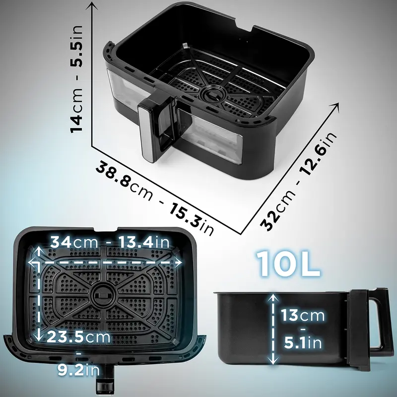Duronic Large Drawer AFD1 | LARGE DRAWER ONLY | 10L Drawer Specifically for the Duronic AF24 Air Fryer, One Big Sync Cook Cooking Tray for Dual Zone Air Fryer 3