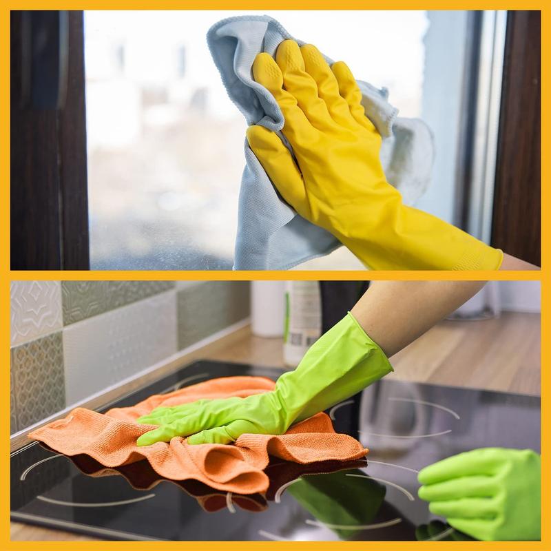 Lifeideas Microfiber Cotton Dishcloth Set, 8/12 PCS for Quick-Drying, Highly Absorbent Cleaning - Reusable Kitchen Essentials (4 Colors, 30×30CM) 7