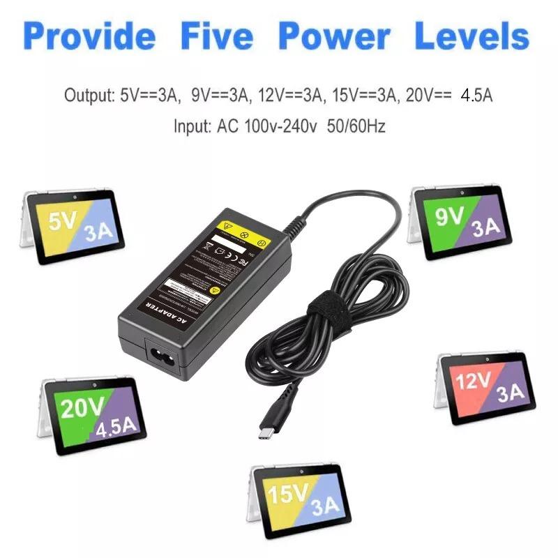 For HP Laptop/PC Charger AC Adapter Power Supply + Cable Cord 45W 65W 90W 6