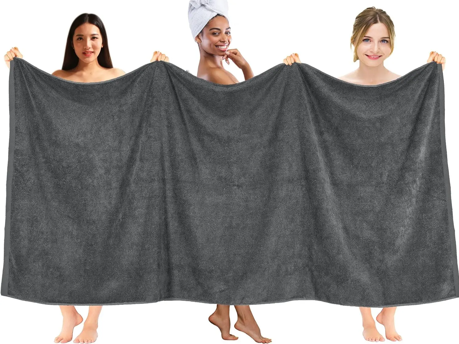 Pack of 2 Bath Sheet 100% Ring Spun Cotton Super Extra Large Size Highly Absorbent Quick Dry Super Soft Hotel Quality Towel