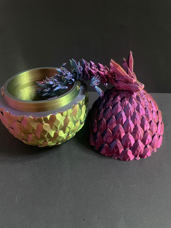 3D Printed Dragon Egg, multicolour, dragons, sensory toy, flexi dragon 2