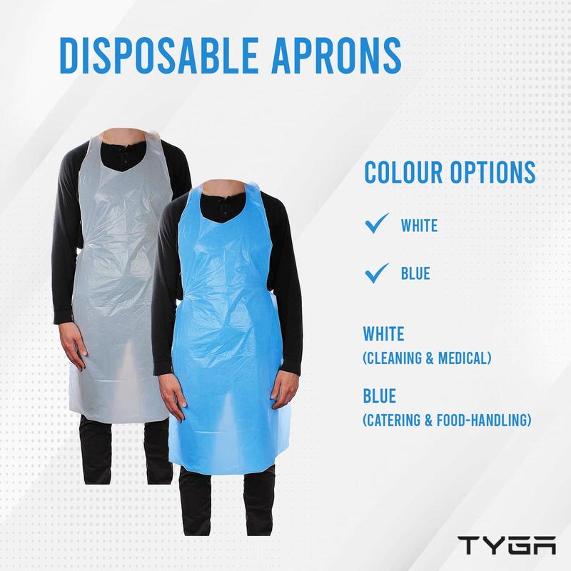TYGA Disposable Workwear Protective Polythene Aprons (200) (On A Roll) Pack Kitchen Personal Cleaning 8
