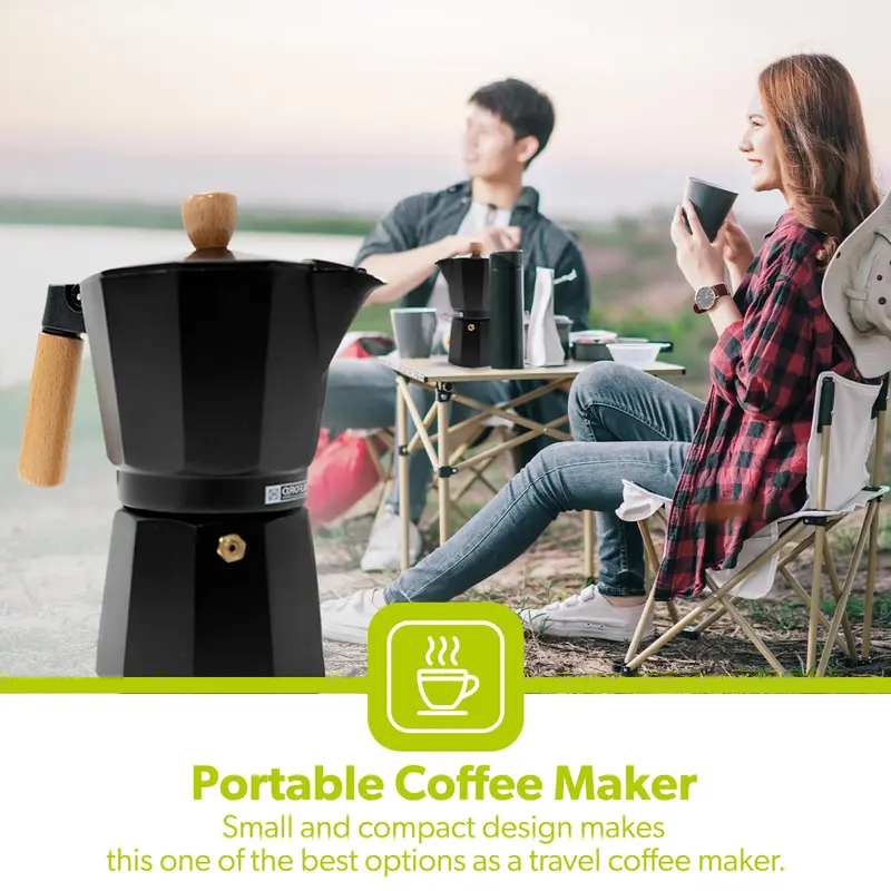 Royalford Italian Espresso Stove Top Moka Percolator Pot Coffee Maker 9 Cups Aluminium Classic 4