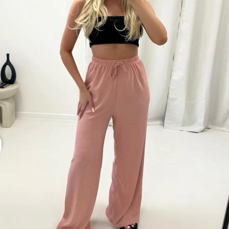Product Introduction of LAIDES WIDE LEG ELASTCATED WAIST PLAZZO BOTTOMS FOR CASUAL AND LOUNGE WEAR 3