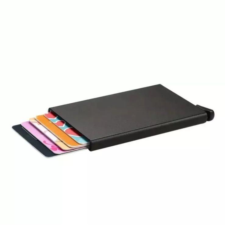 Credit Card Holder Mens Slim Anti-Theft Aluminium RFID Blocking Wallet ID Holder cardholders brown minimalist men's men 5