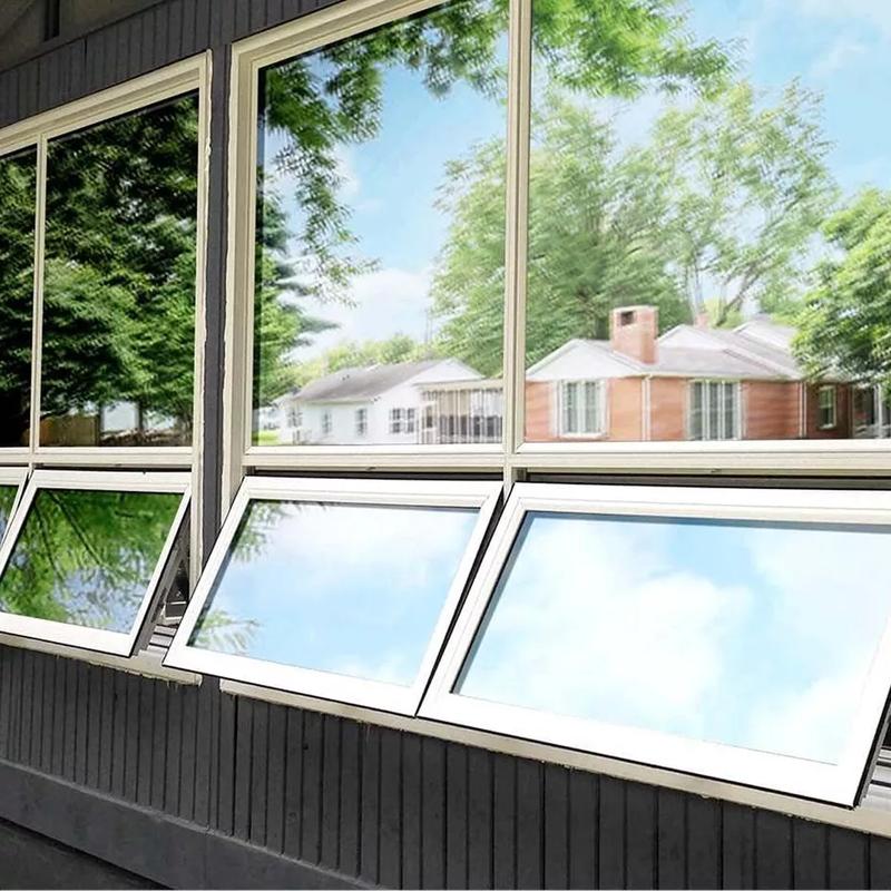 One Way Window Film, Privacy Film for Glass Windows, Heat Reflective Mirror Window Film - 90x200cm, Silver/black 8