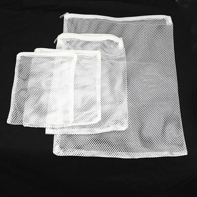 1-10x Nylon Mesh Zip Net Bag Aquarium Fish Tank Pond Filter Supplies Media Tool 2