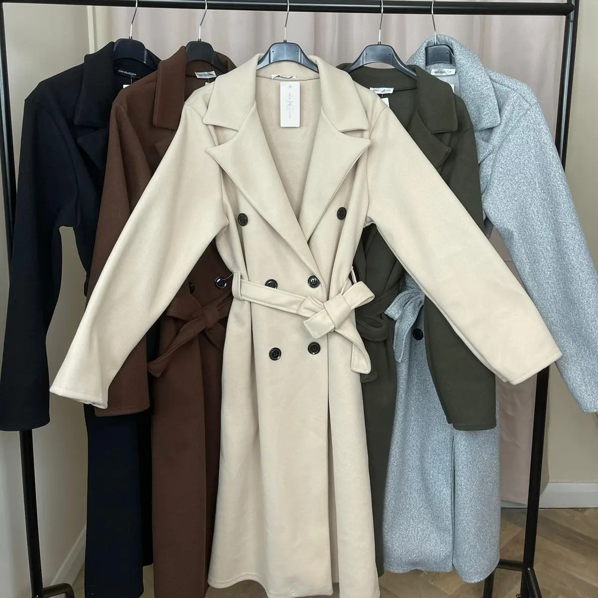 LuvToria Women's Trench Coat Belted Waist Dual Pockets- Perfect For Autumn/Fall - Womenswear , Jacket , Winter Fashion-Size 6-14 Fabric Lightweight