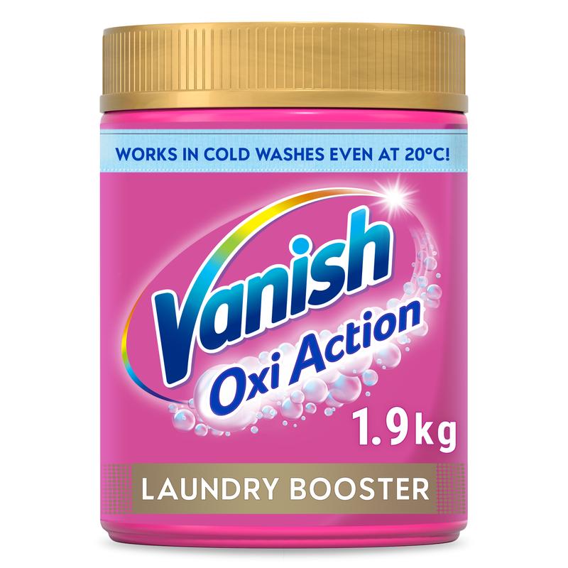 Vanish Gold Oxi Action Laundry Booster and Stain Remover Powder for Colours, Keeps Colours Bright, Removes Odours & Tough Stains Even at 20°, Safe on Everyday Fabrics, 1.9 kg 0
