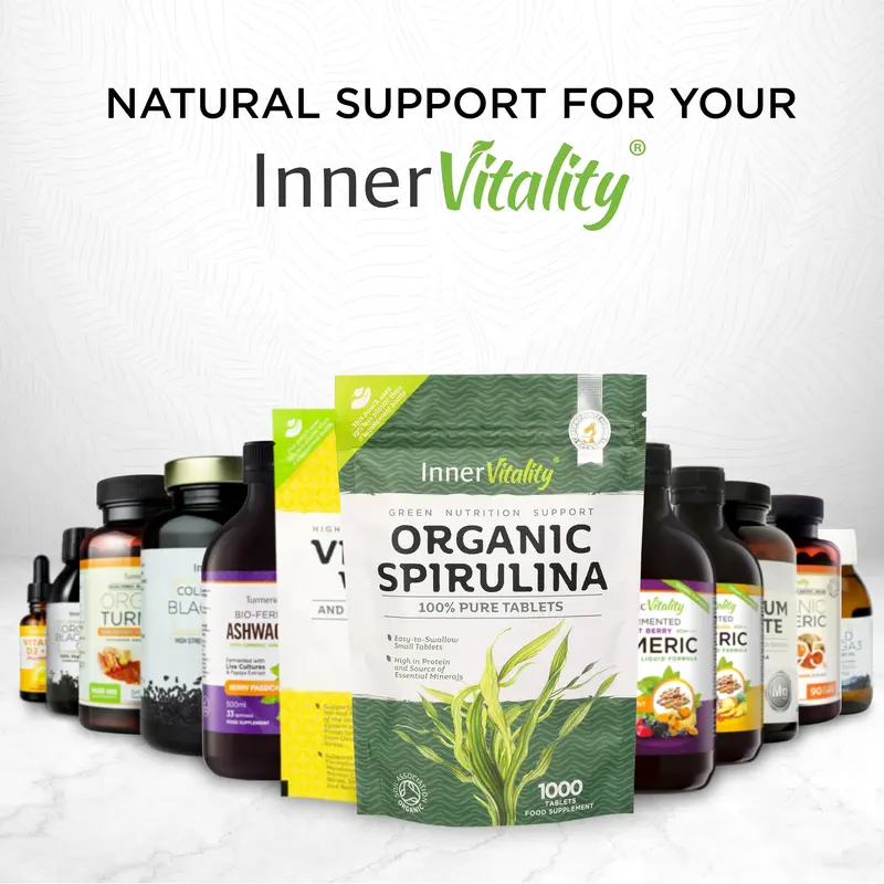Organic Spirulina Tablets 1000 Easy to Swallow Tablets - 100% Pure Certified Organic Tablets Rich in Essential Vitamins & Minerals by Inner Vitality 5