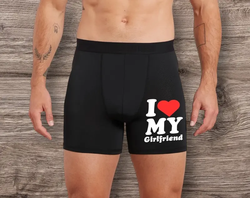 I Love My Girlfriend Boxers, Holiday Underwear, Novelty Boxers, Valentines Day 4