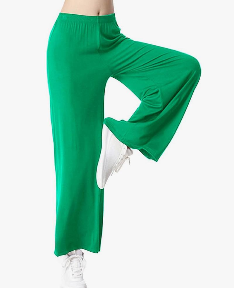 Product Introduction of Fashion luva Women Wide Leg Trousers Elastic High Waist Palazzo Plus Size Pants Ladies Casual Tummy Control Flared Yoga Pants Solid Stretchy Loose Bell Bottoms Sports Fitness Workout Office Bootcut Pants Womenswear Underwear Comfort Basic 5