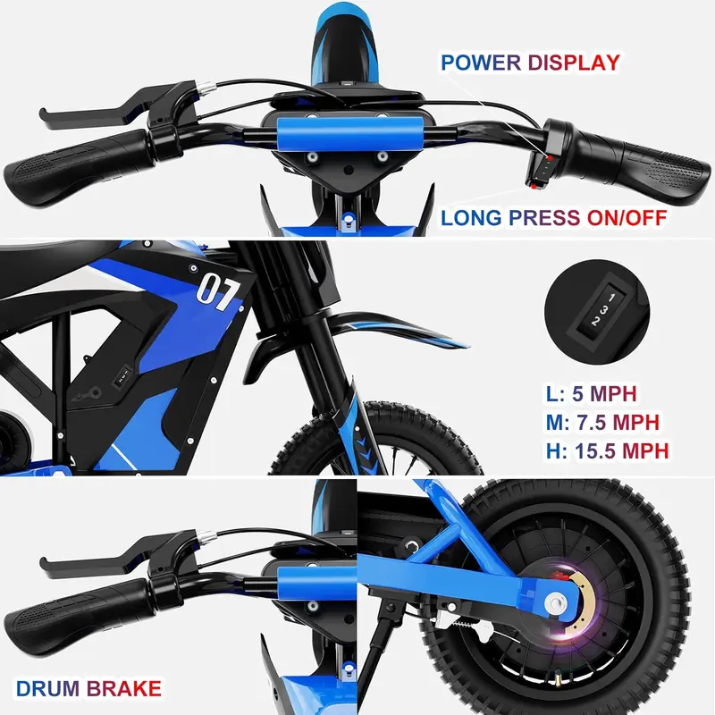 EVERCROSS EV12M Motorcycle Electric Dirt Bike for Kids 3-12 YEARS 2