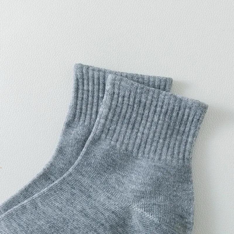 Unisex Socks Cotton Business Mid Length Soft and Warm Autumn/winter Solid Color Casual Socks Plain black plain white socks  Spandex pair of Menswear 5