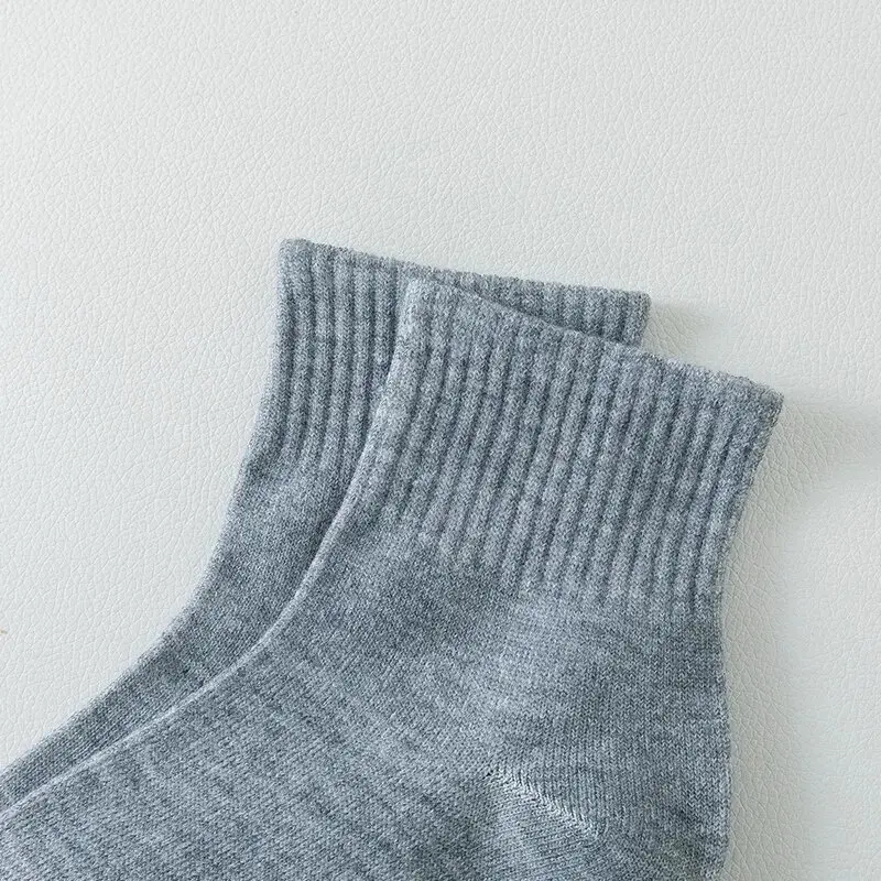 Unisex Socks Cotton Business Mid Length Soft and Warm Autumn/winter Solid Color Casual Socks Plain black plain white socks  Spandex pair of Menswear 5